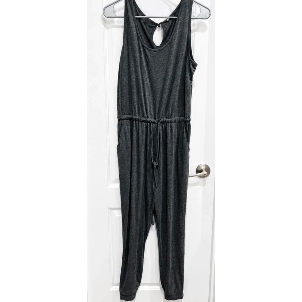 Kirundo Women’s Charcoal Gray Sleeveless Jogger Jumpsuit Size Medium
